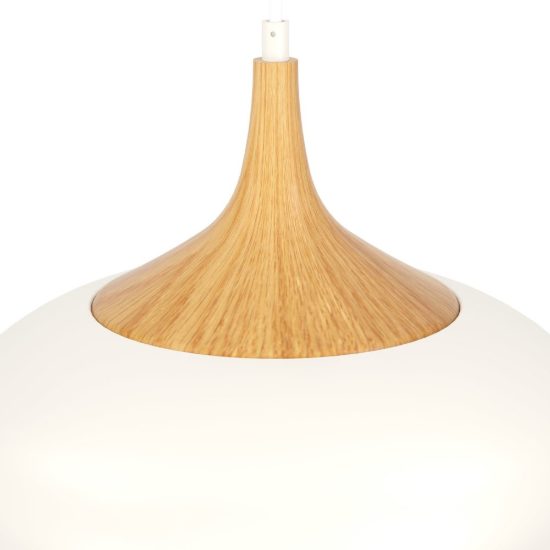 Eglo obregon lampadario a sospensione 35cm per cucina moderno beige e rovere