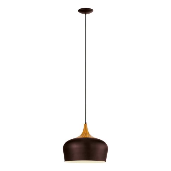 Eglo obregon lampadario a sospensione 35cm per cucina moderno marrone e rovere