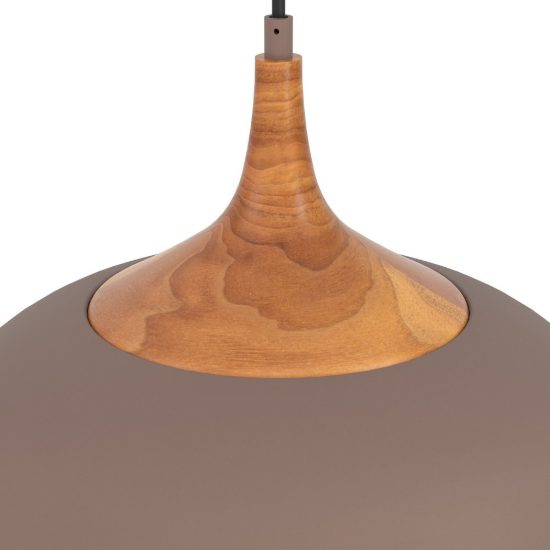 Eglo obregon lampadario a sospensione 35cm per cucina moderno marrone e rovere