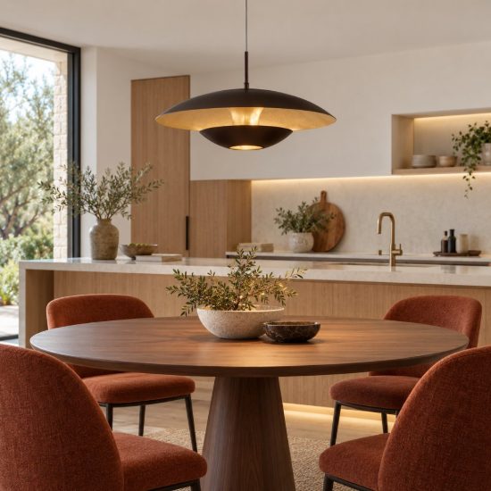 Eglo nuvano lampadario a sospensione 48cm per sala da pranzo moderno marrone e oro