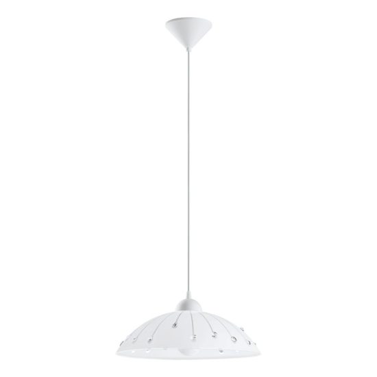 Eglo vetro lampadario 35cm per cucina moderno con vetro bianco e cristallo