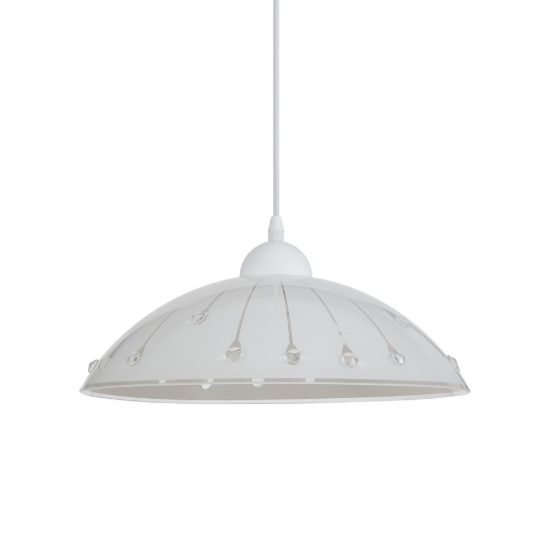 Eglo vetro lampadario 35cm per cucina moderno con vetro bianco e cristallo