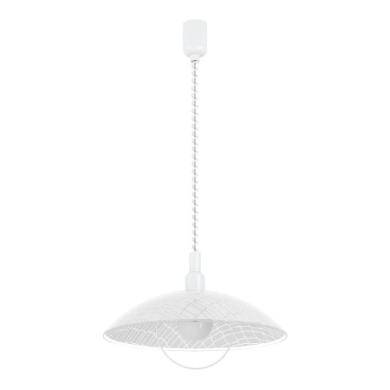 Eglo alvez lampadario a sospensione 42cm per cucina moderno con vetro bianco