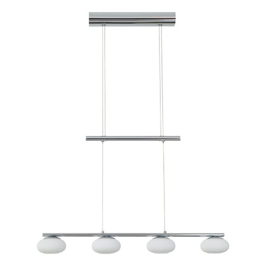 Eglo aleandro 1 lampadario led 18w 3000k 4 luci 80cm dimmerabile per sala da pranzo moderno cromo
