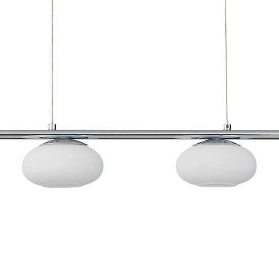 Eglo aleandro 1 lampadario led 18w 3000k 4 luci 80cm dimmerabile per sala da pranzo moderno cromo