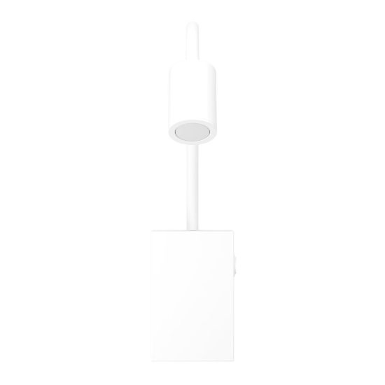 Eglo tazzoli applique per comodino led 3,8w 3000k 30cm con usb e braccio flessibile bianca
