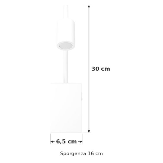 Eglo tazzoli applique per comodino led 3,8w 3000k 30cm con usb e braccio flessibile bianca