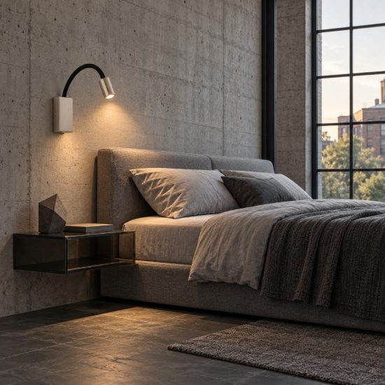 Eglo tazzoli applique per comodino led 3,8w 3000k 30cm con usb e braccio flessibile nichel e nera