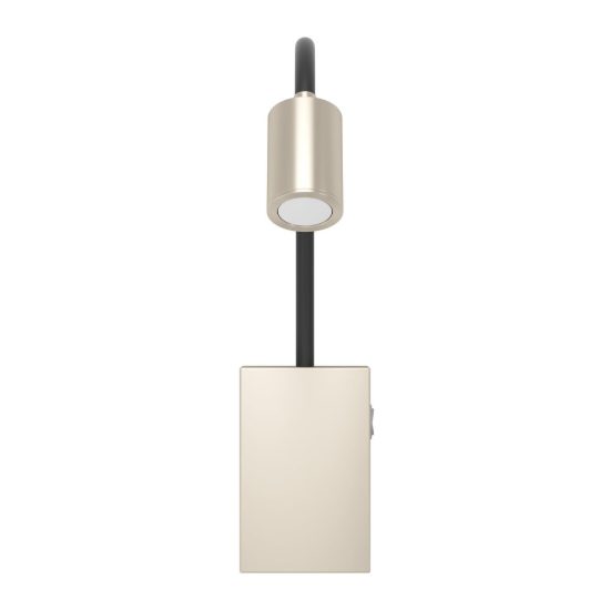 Eglo tazzoli applique per comodino led 3,8w 3000k 30cm con usb e braccio flessibile nichel e nera