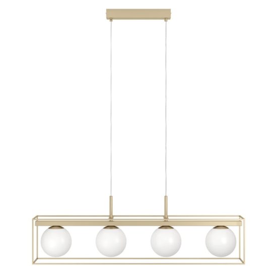 Eglo vallaspra lampadario a sospensione 4 luci 91cm per sala da pranzo moderno champagne