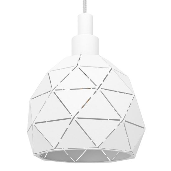 Eglo roccaforte lampadario a sospensione 3 luci 75cm per cucina moderno bianco