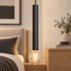 Eglo cortenova lampada a sospensione 10,5cm per camera da letto moderna nera