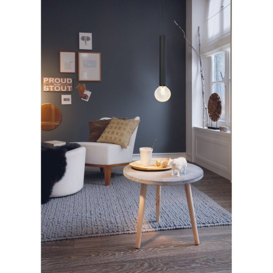 Eglo cortenova lampada a sospensione 10,5cm per camera da letto moderna nera