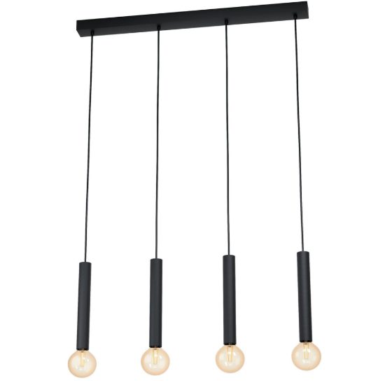 Eglo cortenova lampadario a sospensione 4 luci 84cm per sala da pranzo moderno nero