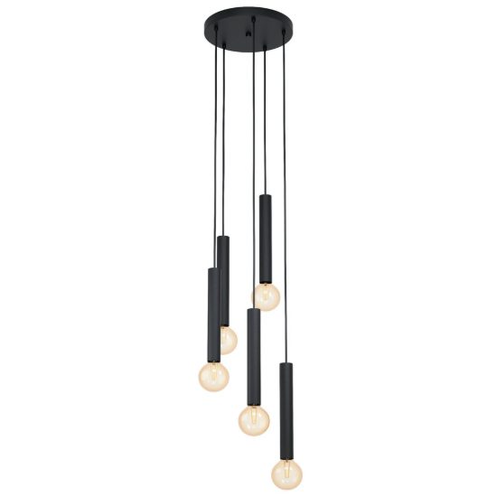 Eglo cortenova lampadario a sospensione 5 luci 35cm per sala da pranzo moderno nero