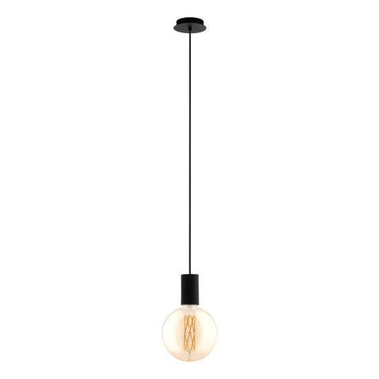 Eglo pozueta lampada a sospensione 12,5cm per camera da letto industriale nera