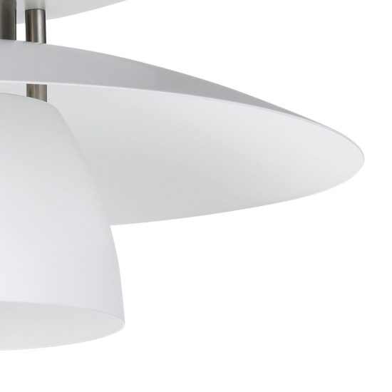 Eglo brenda lampadario a sospensione 32cm per cucina moderno bianco e nichel