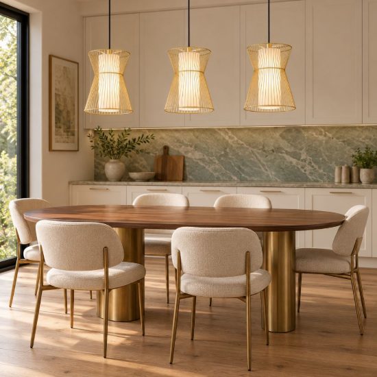 Eglo maseta lampadario a sospensione 3 luci 93cm per cucina moderno oro con vetri bianchi