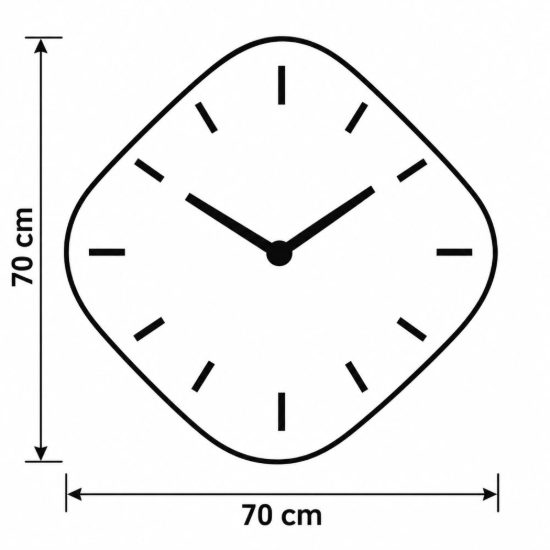 Orologio moderno per parete design rombo resina effetto marmo 70x70