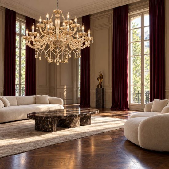 Eglo basilano lampadario 18 luci 100cm per salotto classico cromo con pendenti cognac