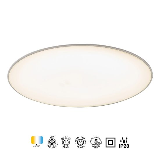 Plafoniera moderna tonda bianca led 50w 4000k per soggiorno