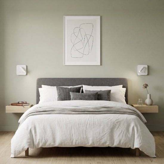 Eglo fanzarotta applique per comodino camera da letto led 3w 3000k 14,5cm con usb quadrata bianca