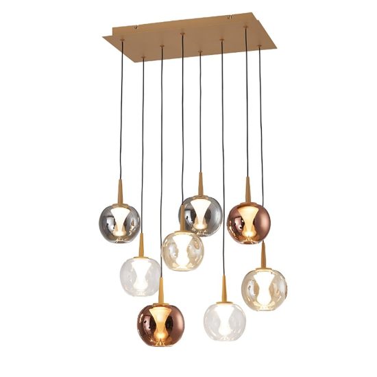 Lampadario per tavolo da pranzo bocce vetro multicolore led 3000k