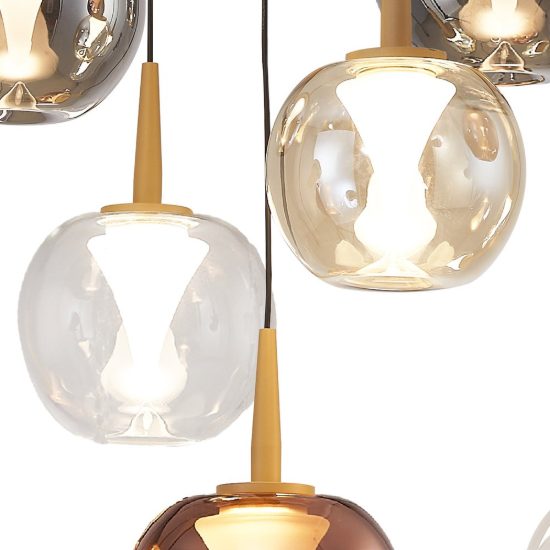 Lampadario per tavolo da pranzo bocce vetro multicolore led 3000k