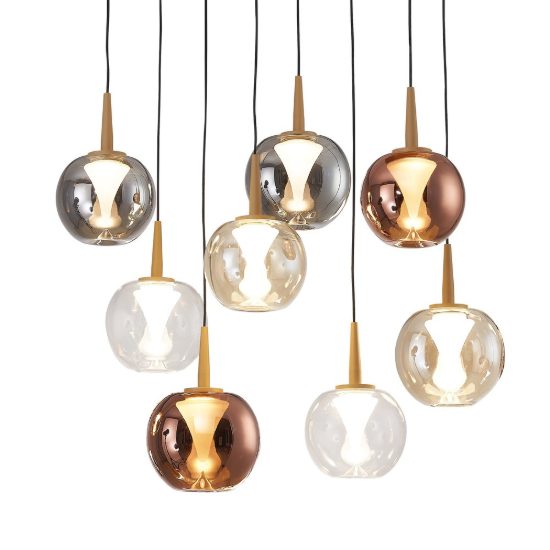 Lampadario per tavolo da pranzo bocce vetro multicolore led 3000k