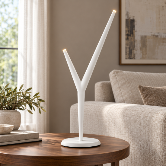 Lampada da tavolo led 4w 3000k moderna bianca per soggiorno