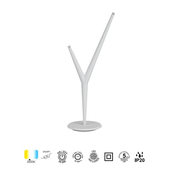 Lampada da tavolo led 4w 3000k moderna bianca per soggiorno