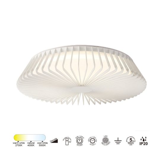Ventilatore con plafoniera led cct 2700k 5000k dimmerabile con controllo smart