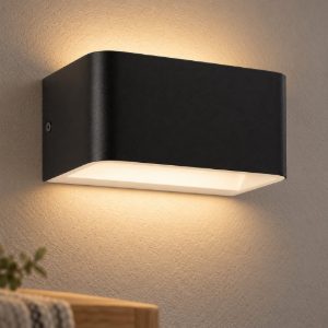 Eglo sania 4 applique led 6w 3000k 13cm per soggiorno moderna nera e bianca