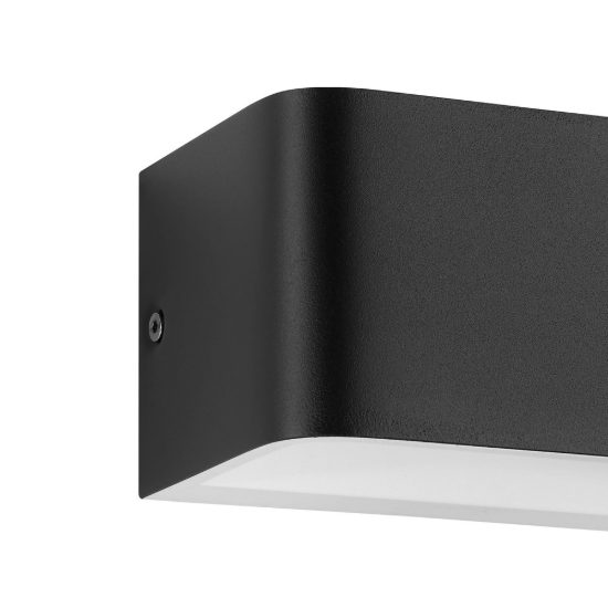 Eglo sania 4 applique led 6w 3000k 13cm per soggiorno moderna nera e bianca