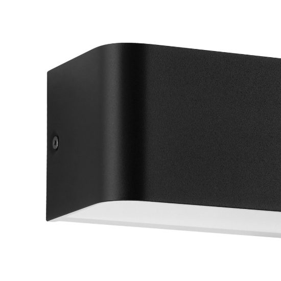 Eglo sania 4 applique led 12w 3000k 36,5cm per soggiorno moderna nera e bianca