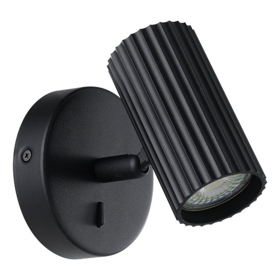 Eglo portillo applique per comodino camera da letto gu10 11cm moderna nera