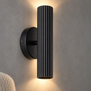 Eglo portillo applique 2 luci gu10 20cm per soggiorno moderna nera
