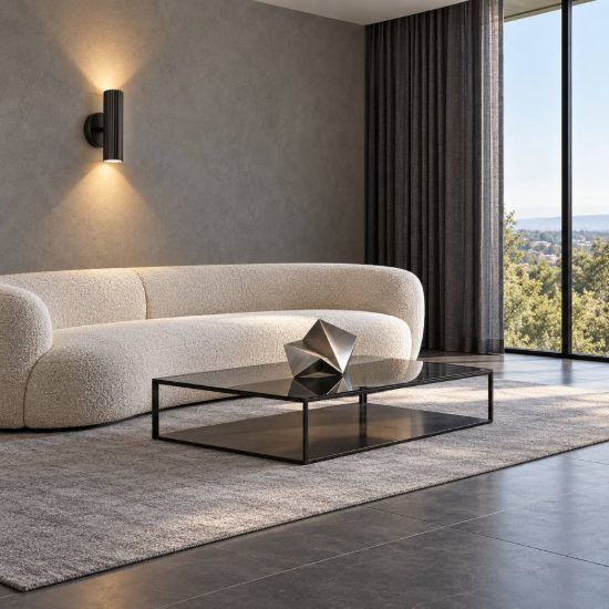 Eglo portillo applique 2 luci gu10 20cm per soggiorno moderna nera
