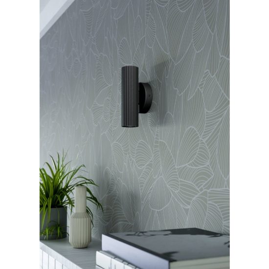 Eglo portillo applique 2 luci gu10 20cm per soggiorno moderna nera