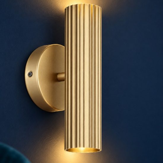 Eglo portillo applique 2 luci gu10 20cm per soggiorno moderna ottone