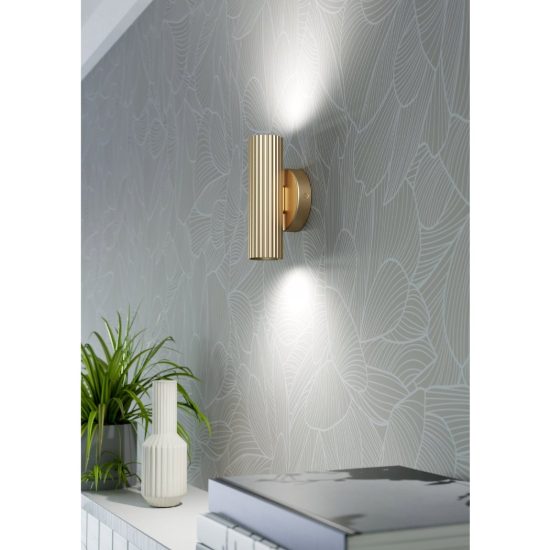 Eglo portillo applique 2 luci gu10 20cm per soggiorno moderna ottone