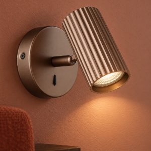 Eglo portillo applique per comodino camera da letto gu10 11cm moderna bronzo