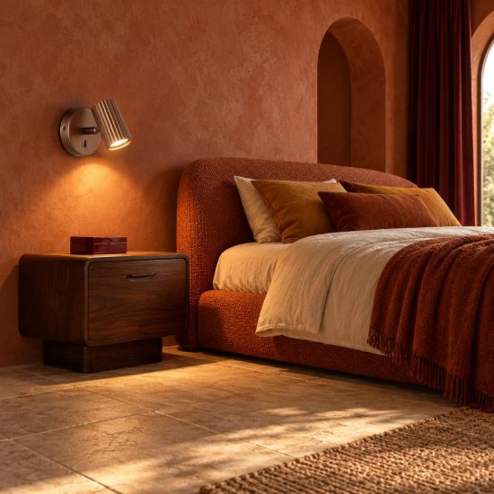 Eglo portillo applique per comodino camera da letto gu10 11cm moderna bronzo