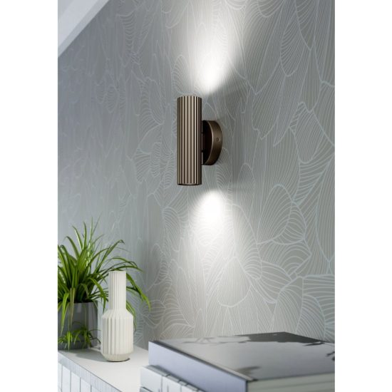 Eglo portillo applique 2 luci gu10 20cm per soggiorno moderna bronzo