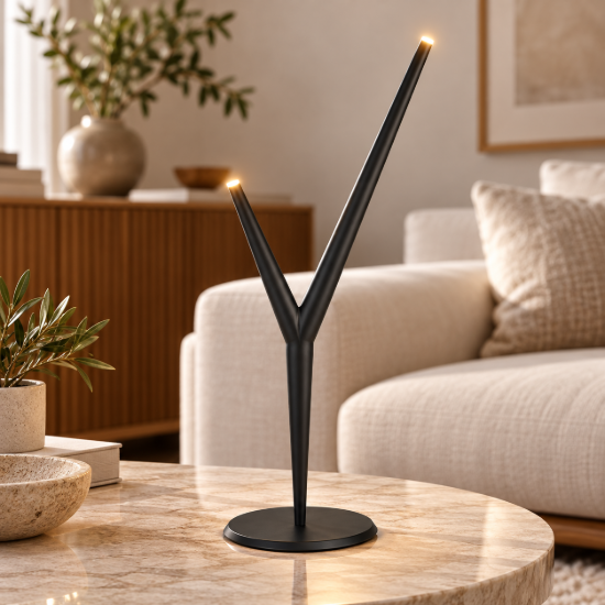 Lampada da tavolo moderna per soggiorno nera led 4w 3000k