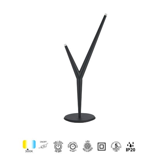Lampada da tavolo moderna per soggiorno nera led 4w 3000k