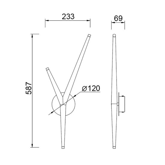 Applique da parete oro per sala da pranzo led 5.5w 3000k moderna