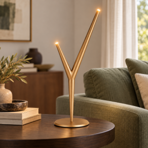 Lampada da tavolo design moderno oro per salotto led 4w 3000k