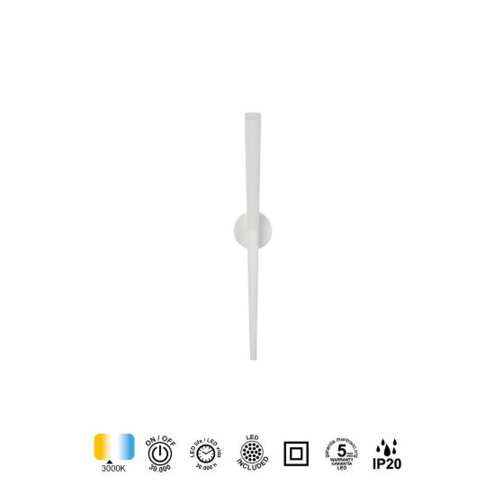 Applique da parete led 6w 3000k 12cm moderna bianca