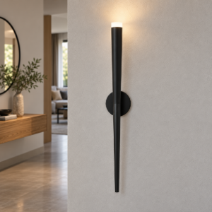 Applique da parete design moderna nera led 6w 3000k 12cm